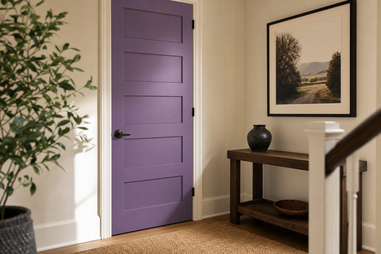 Purple Royalty by Valspar on interior-doors