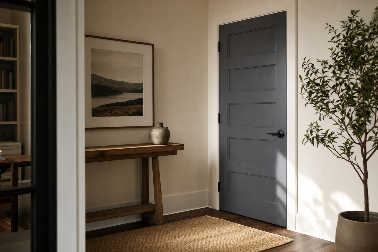 Gotham Gray by Valspar on interior-doors