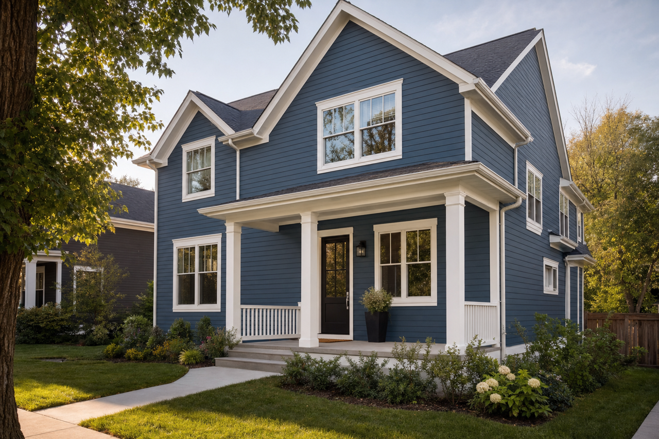 Dark Iris by Valspar on exterior