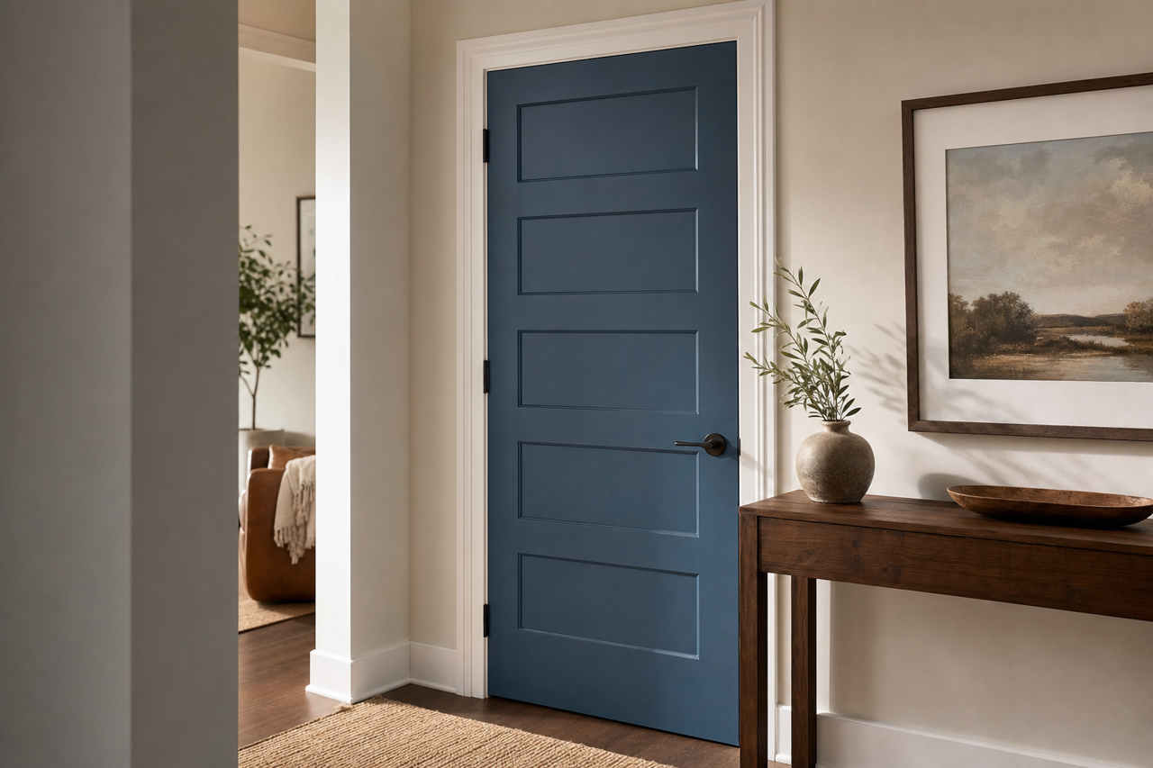 Dark Iris by Valspar on interior-doors