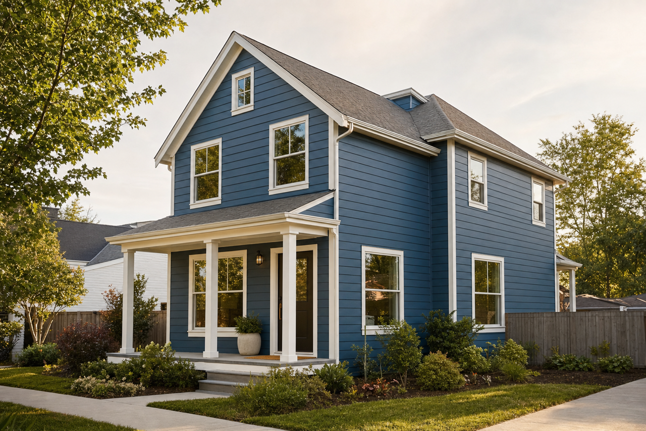 Boisterous Blue by Valspar on exterior