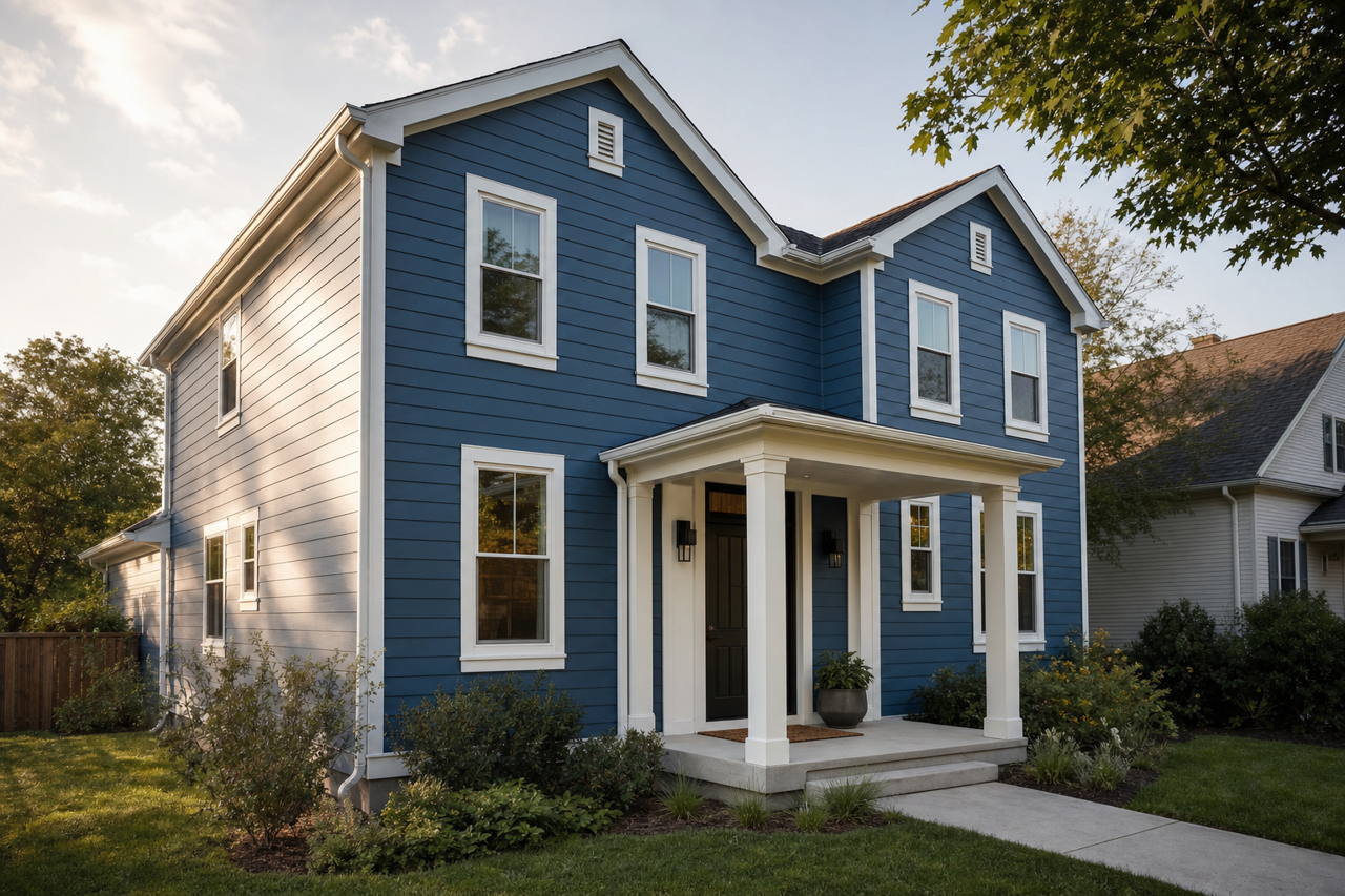 Indigo Cloth by Valspar on exterior