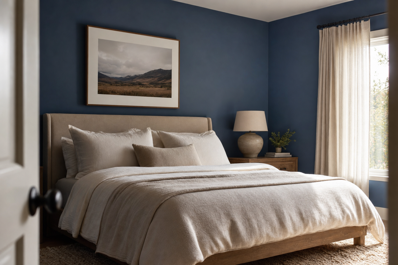 Indigo Cloth by Valspar on interiors