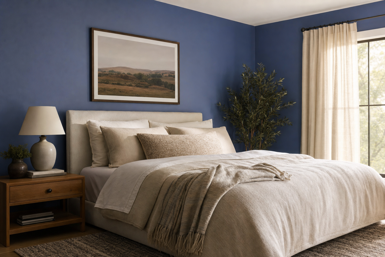 Classic Royal Blue by Valspar on interiors