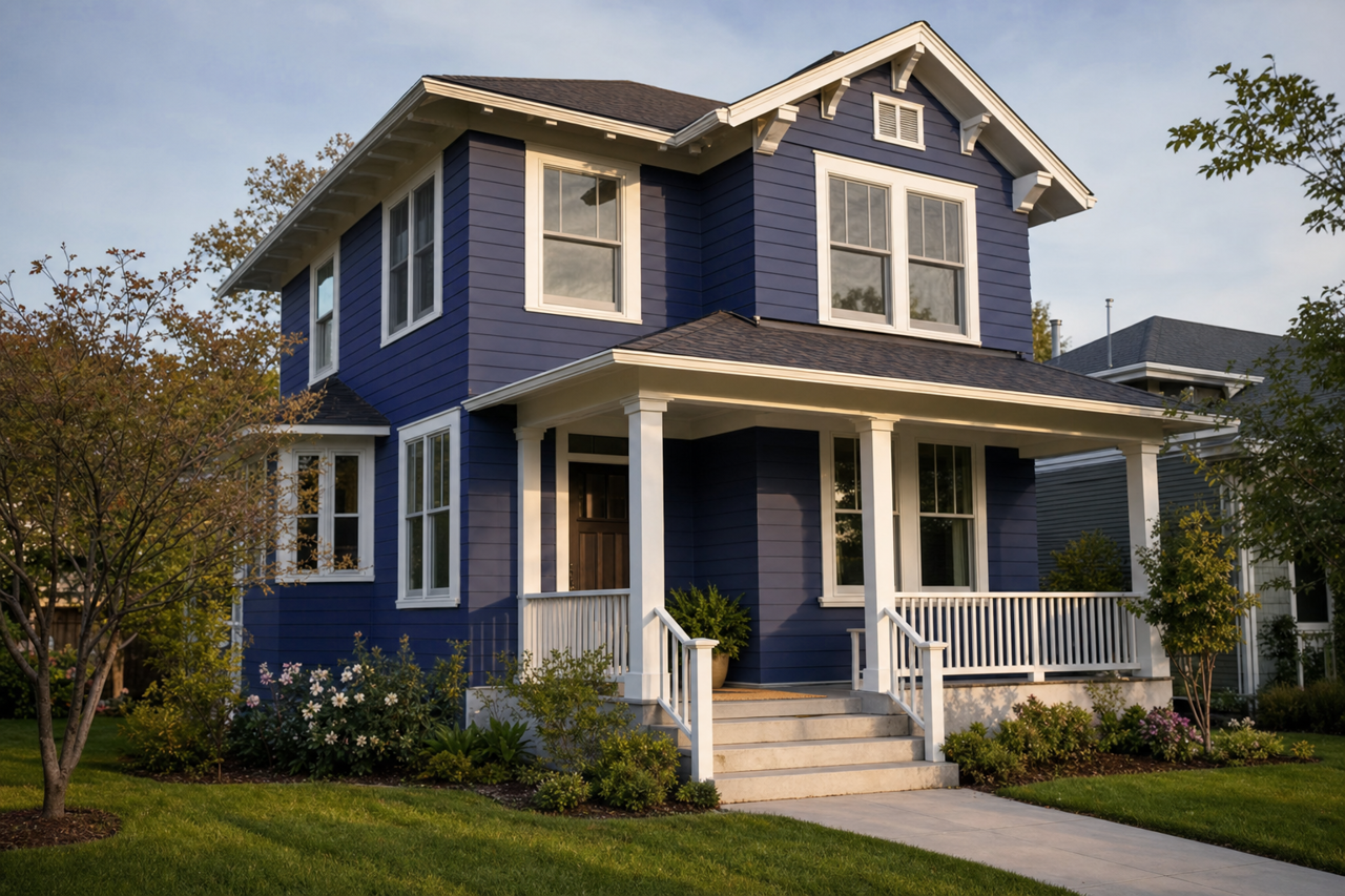 Homecoming Blue by Valspar on exterior