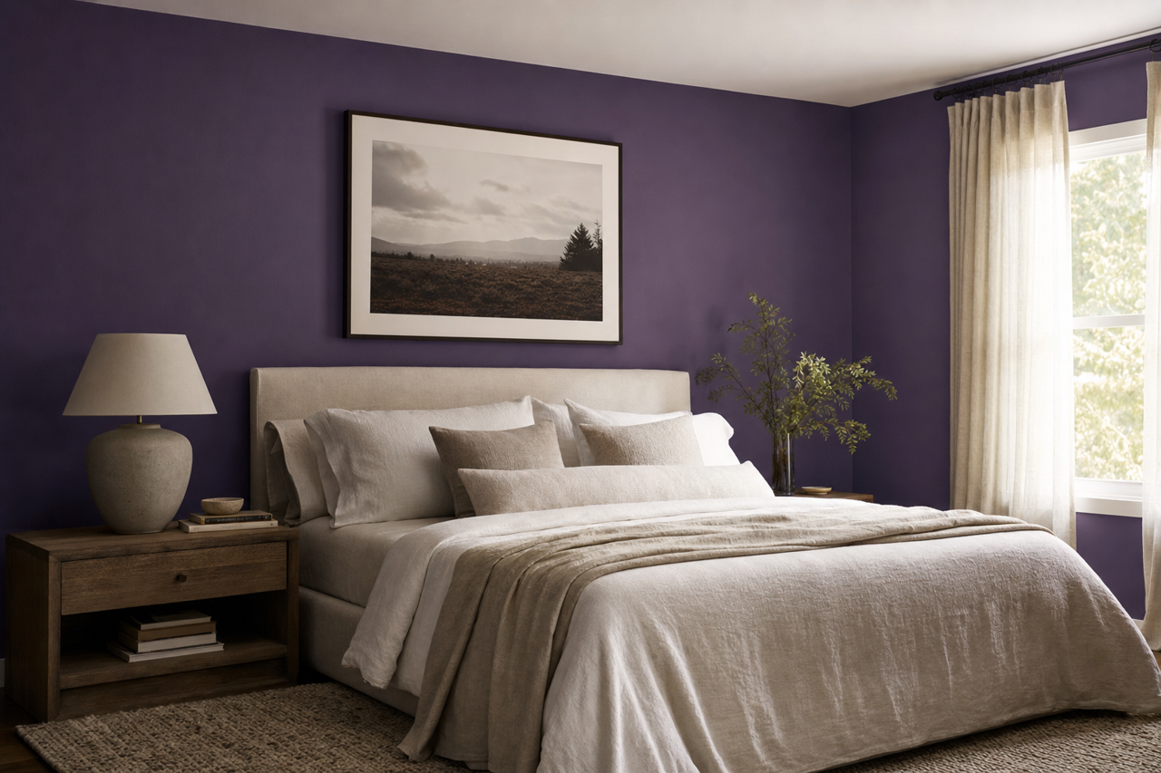 Sumptuous Purple by Valspar on interiors