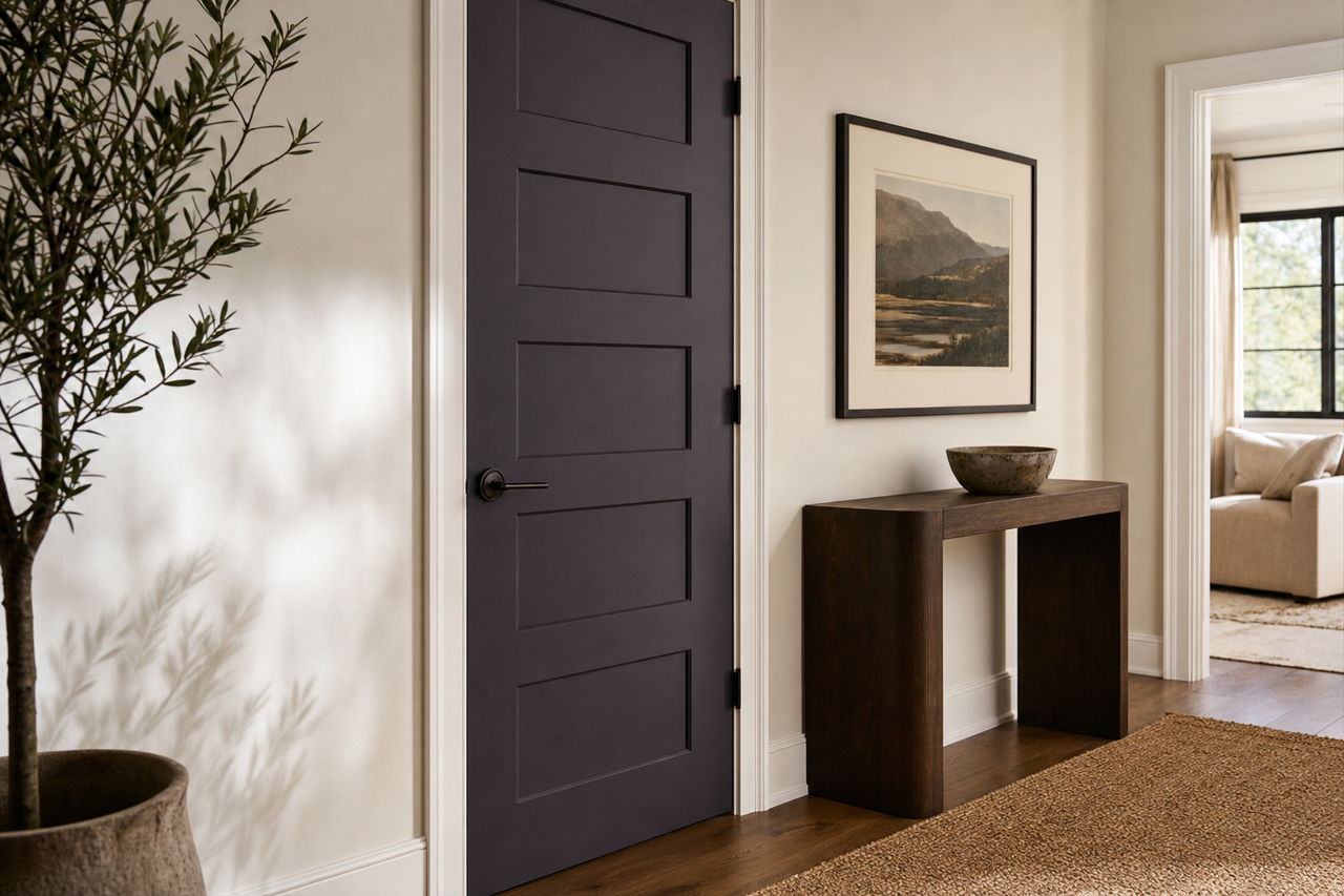 Twilight Purple by Valspar on interior-doors