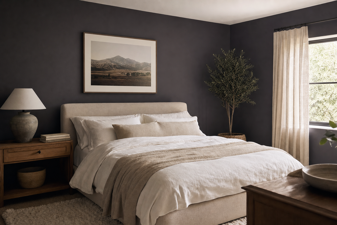 Twilight Purple by Valspar on interiors
