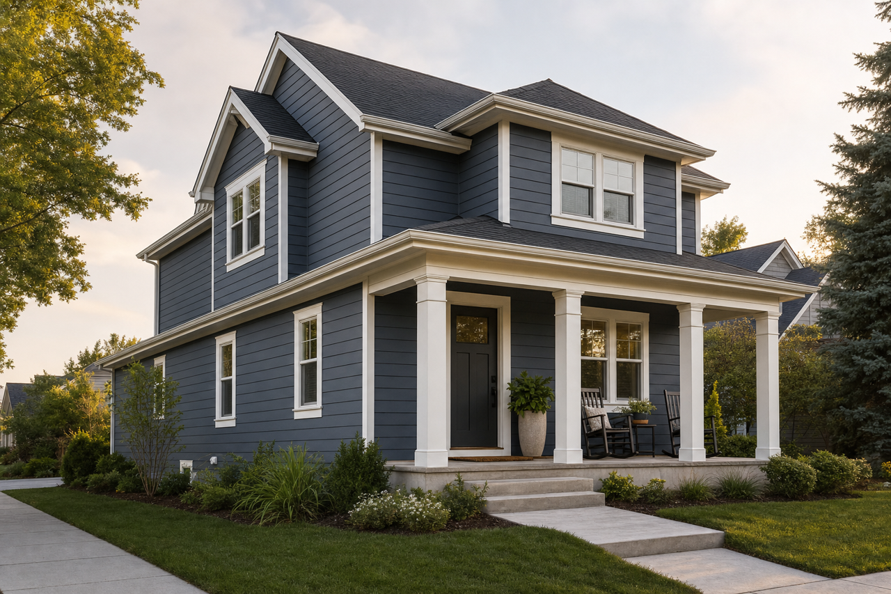 Indigo Streamer by Valspar on exterior