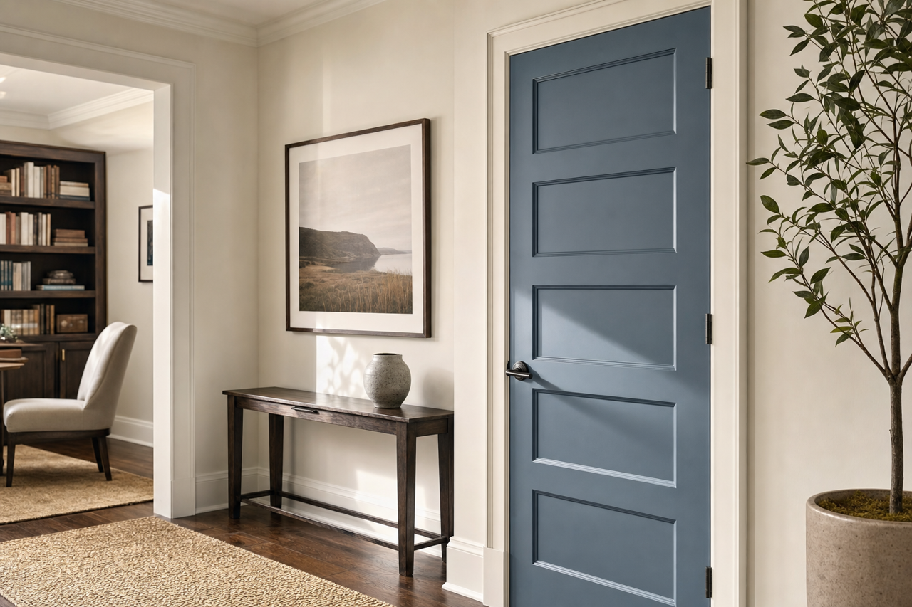 Baritone Blues by Valspar on interior-doors