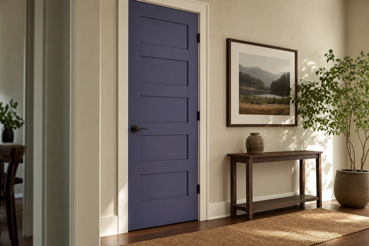 Jazzy Blue by Valspar on interior-doors