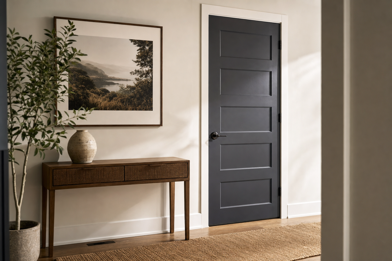 New Black by Valspar on interior-doors