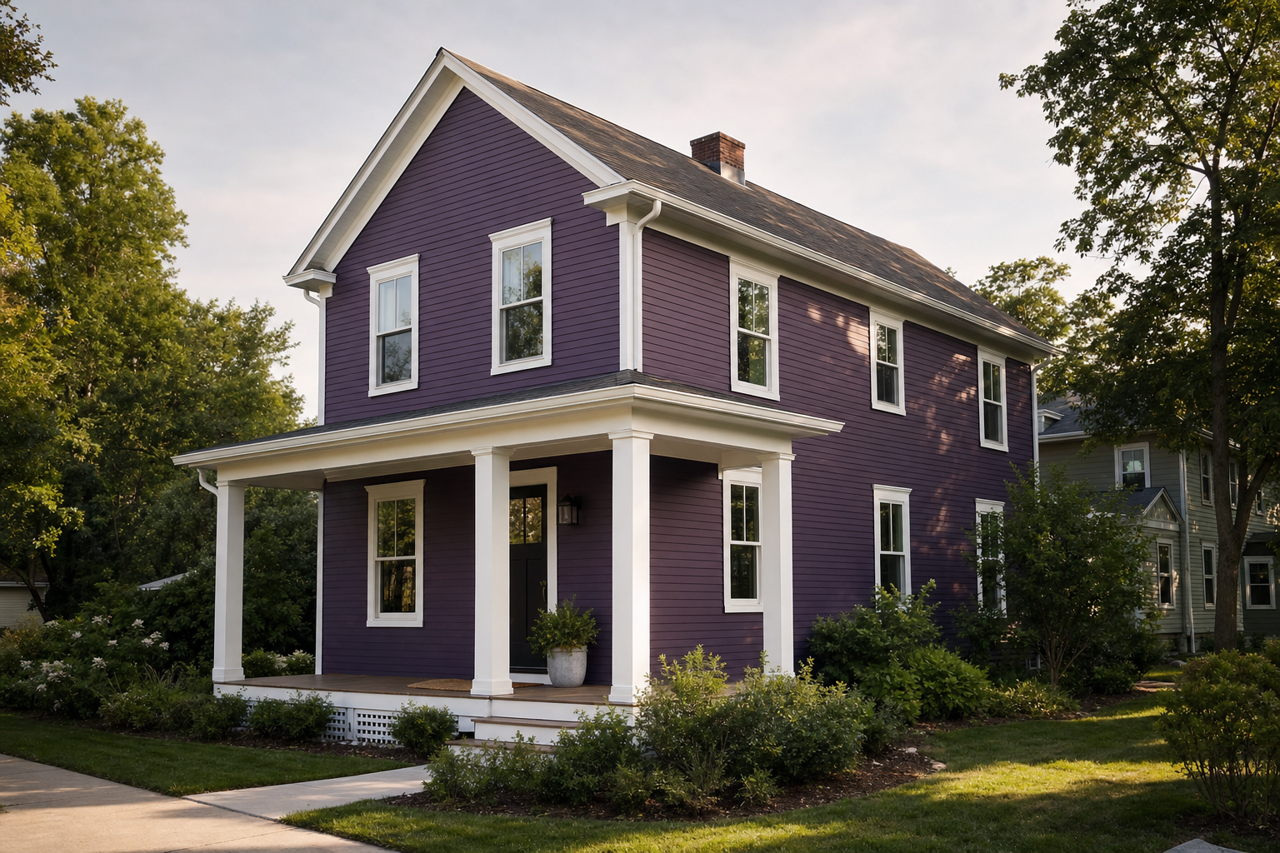 Plum Good by Valspar on exterior