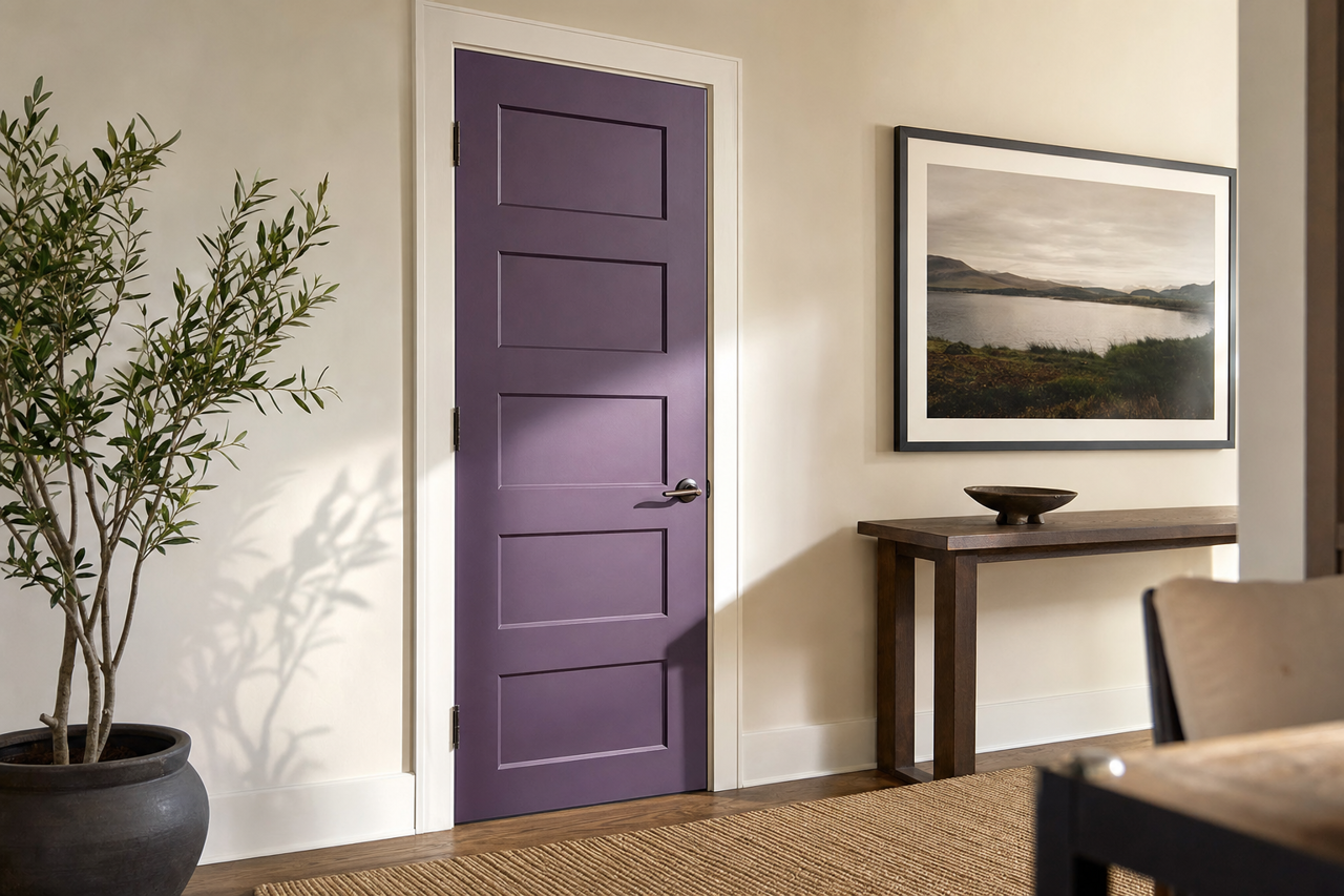 Plum Good by Valspar on interior-doors