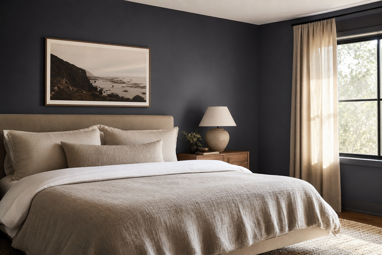 Blue Coal by Valspar on interiors