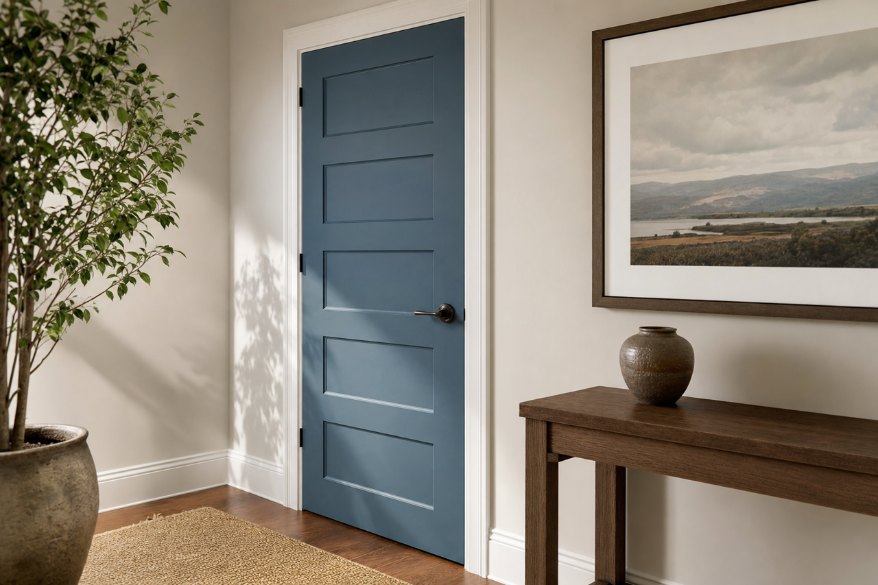 Newport Gray by Valspar on interior-doors
