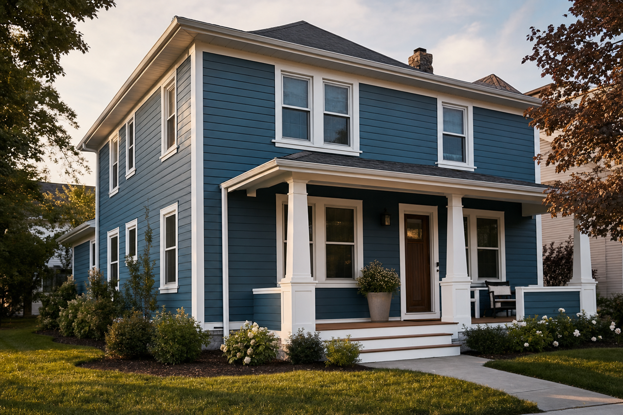 Azure Jazz by Valspar on exterior