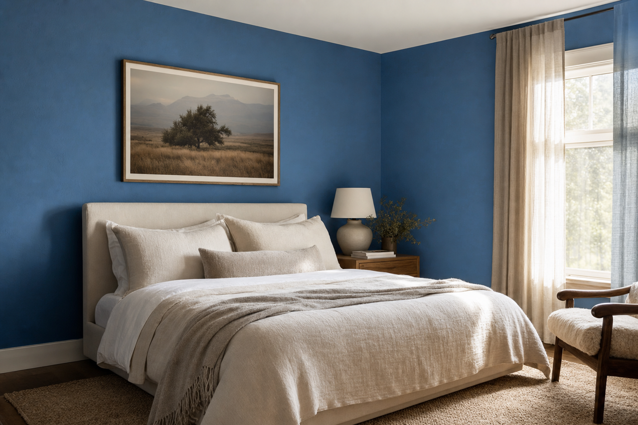 Egyptian Blue by Valspar on interiors