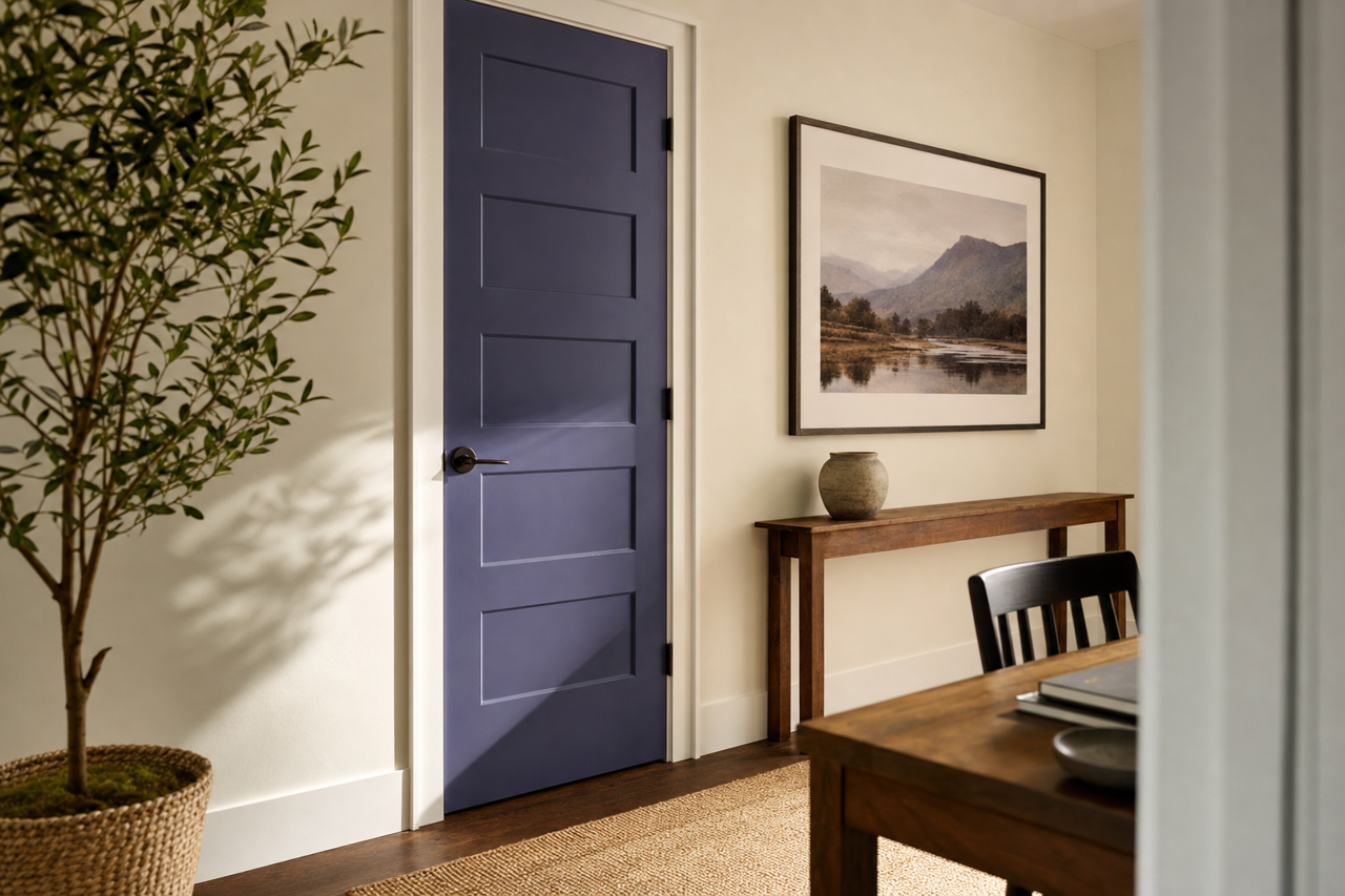 Spirit Blue by Valspar on interior-doors