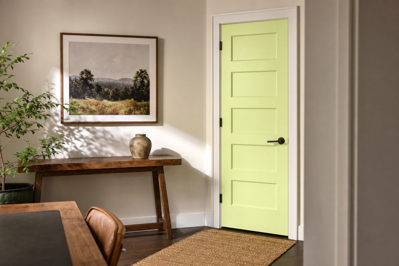 Neon by Benjamin Moore on interior-doors