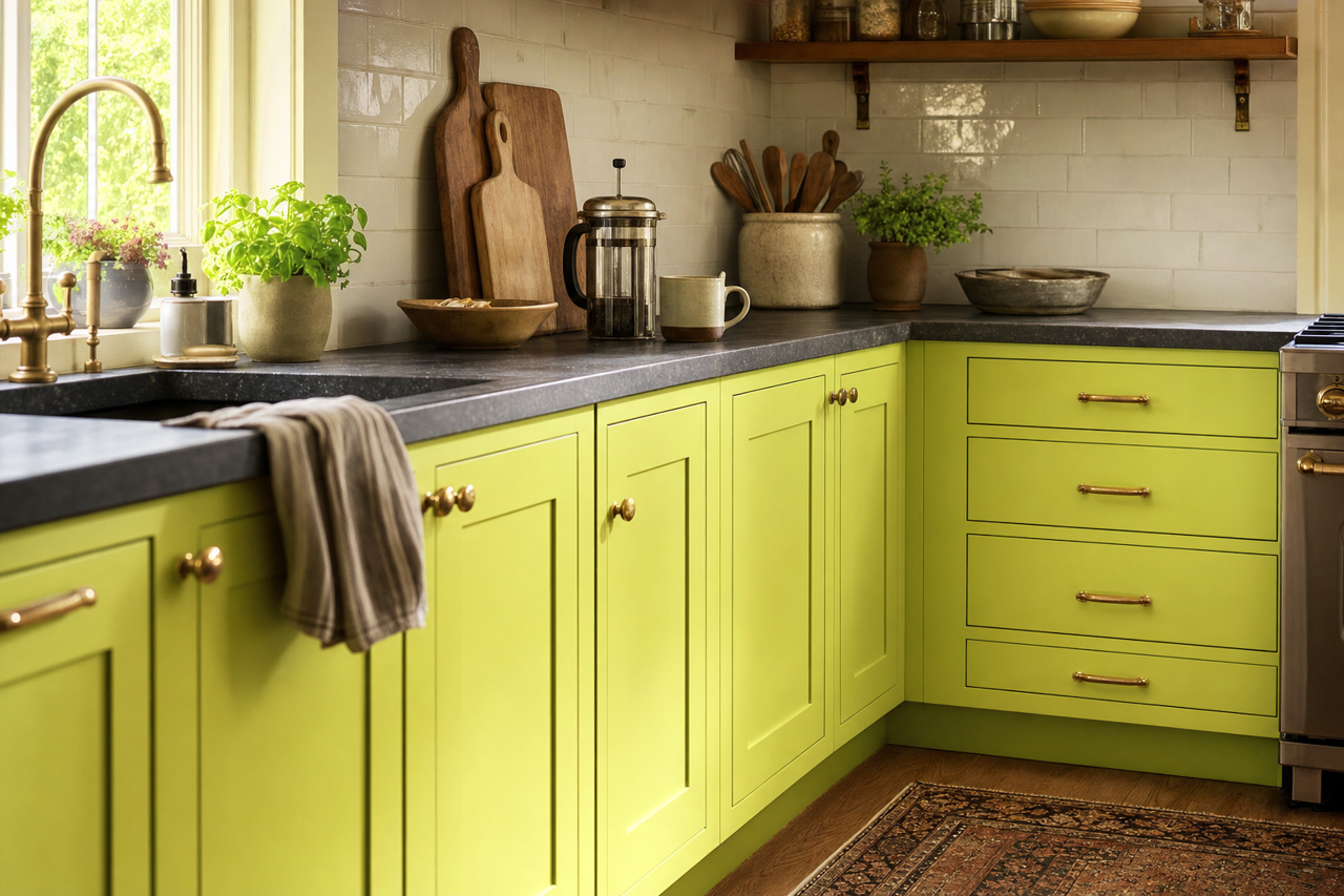 Electric by Benjamin Moore on cabinets