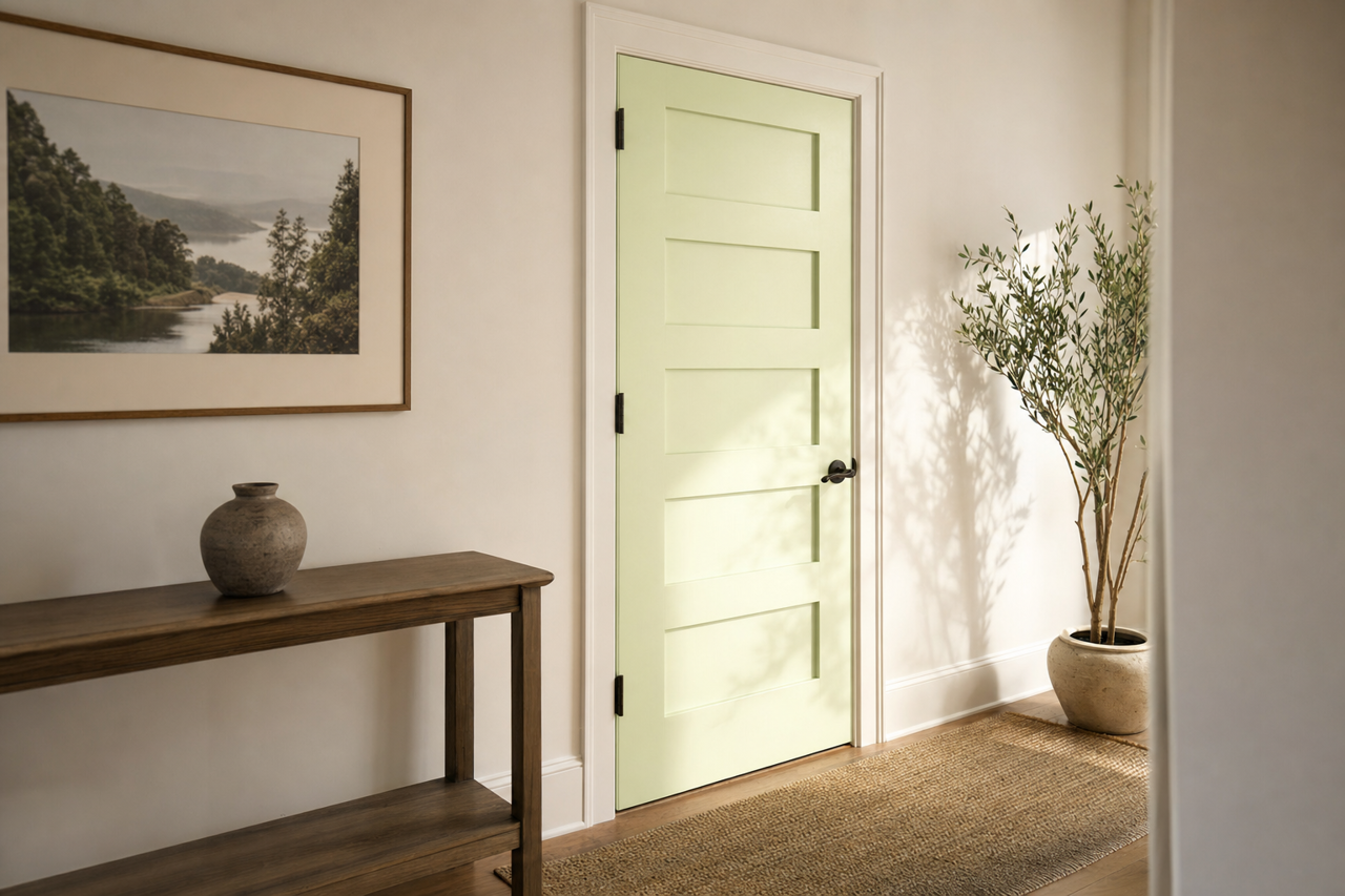 Lime by Benjamin Moore on interior-doors