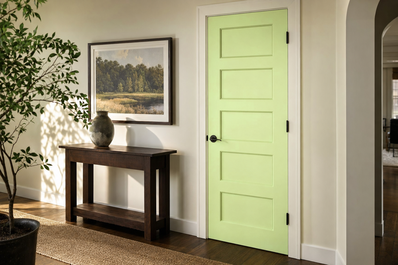 Citron Cocktail by Benjamin Moore on interior-doors