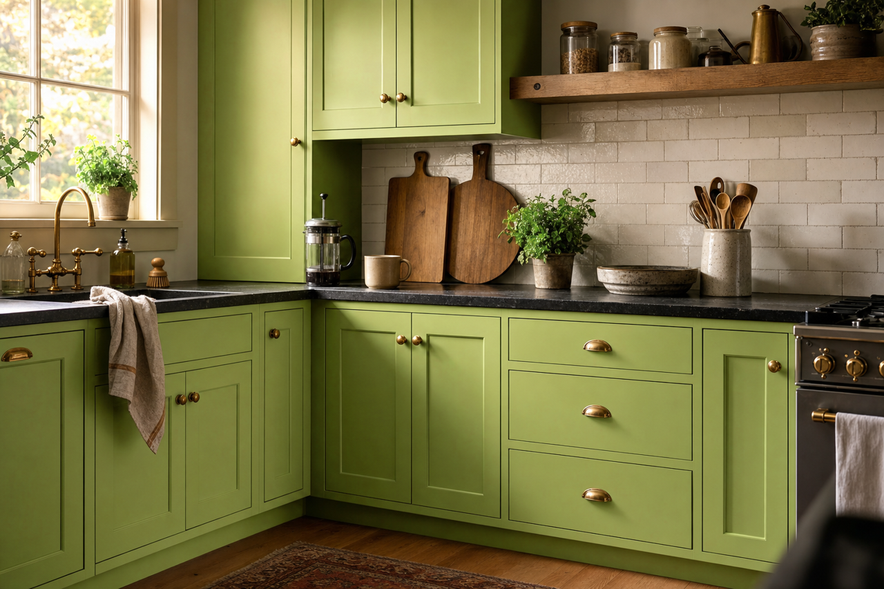 Blooming by Benjamin Moore on cabinets