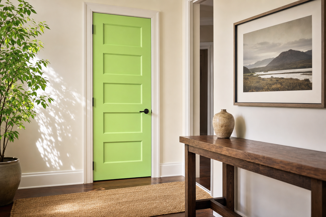 Willow by Benjamin Moore on interior-doors