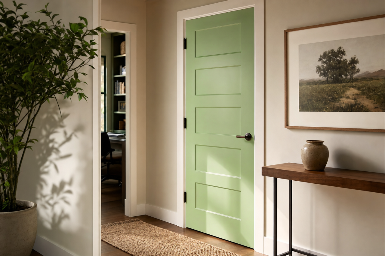 Fresh Grass by Benjamin Moore on interior-doors