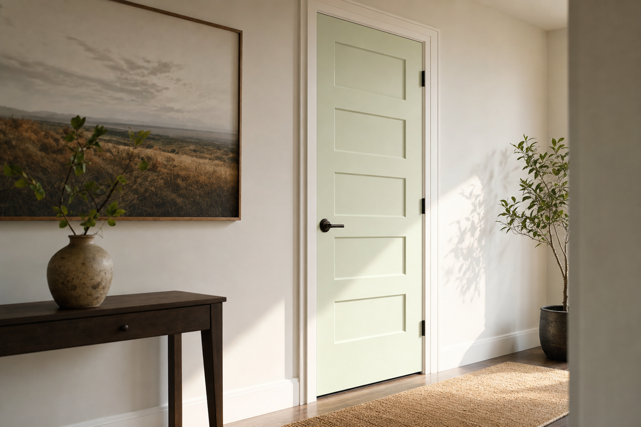 Cucumber by Benjamin Moore on interior-doors