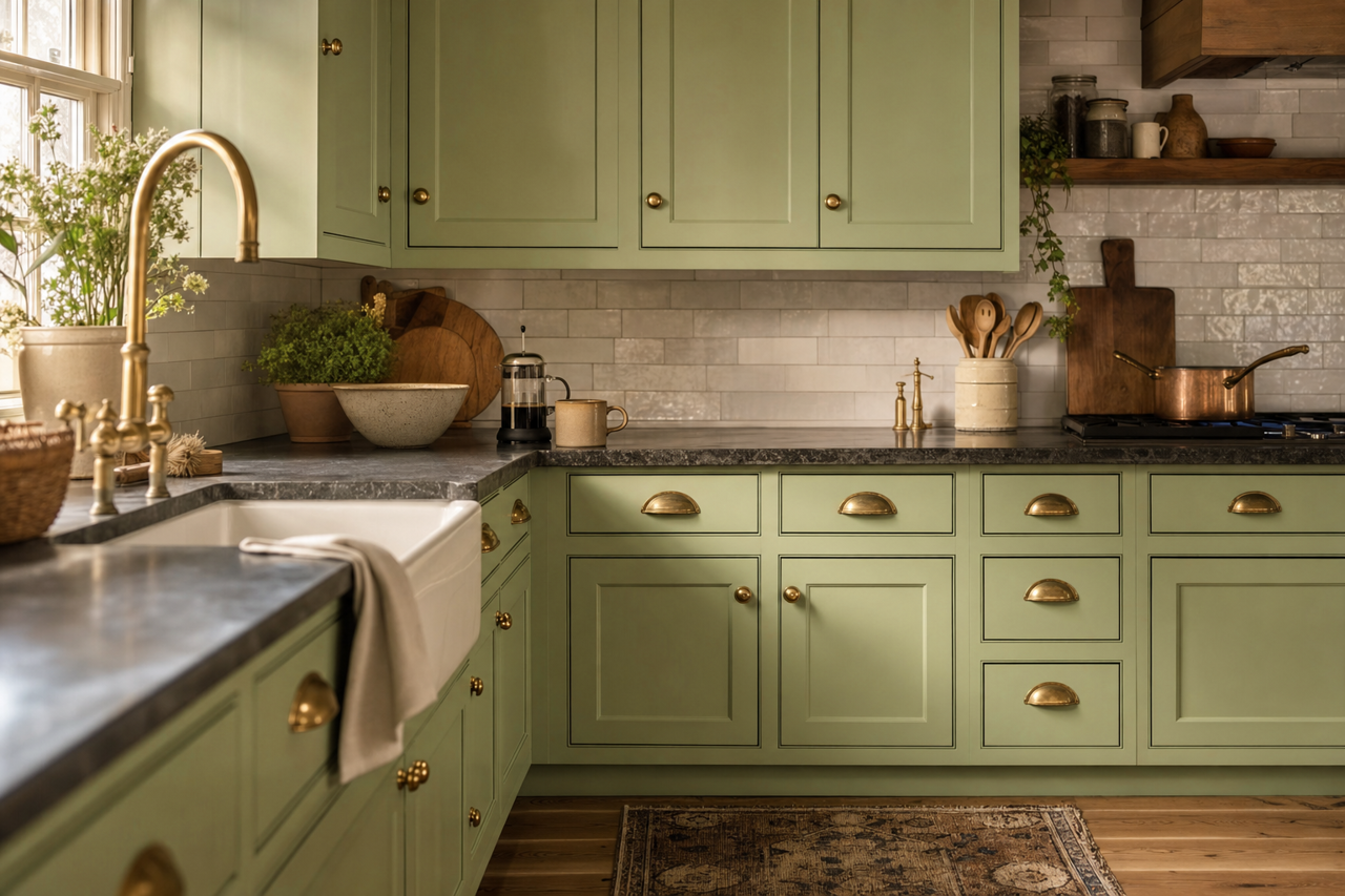 Grenada by Benjamin Moore on cabinets