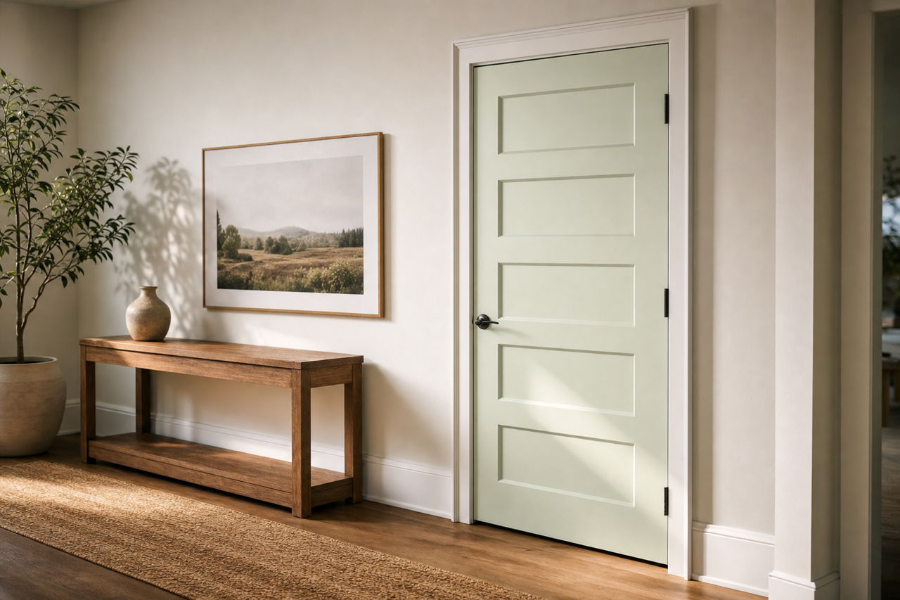 Mint Chocolate Chip by Benjamin Moore on interior-doors