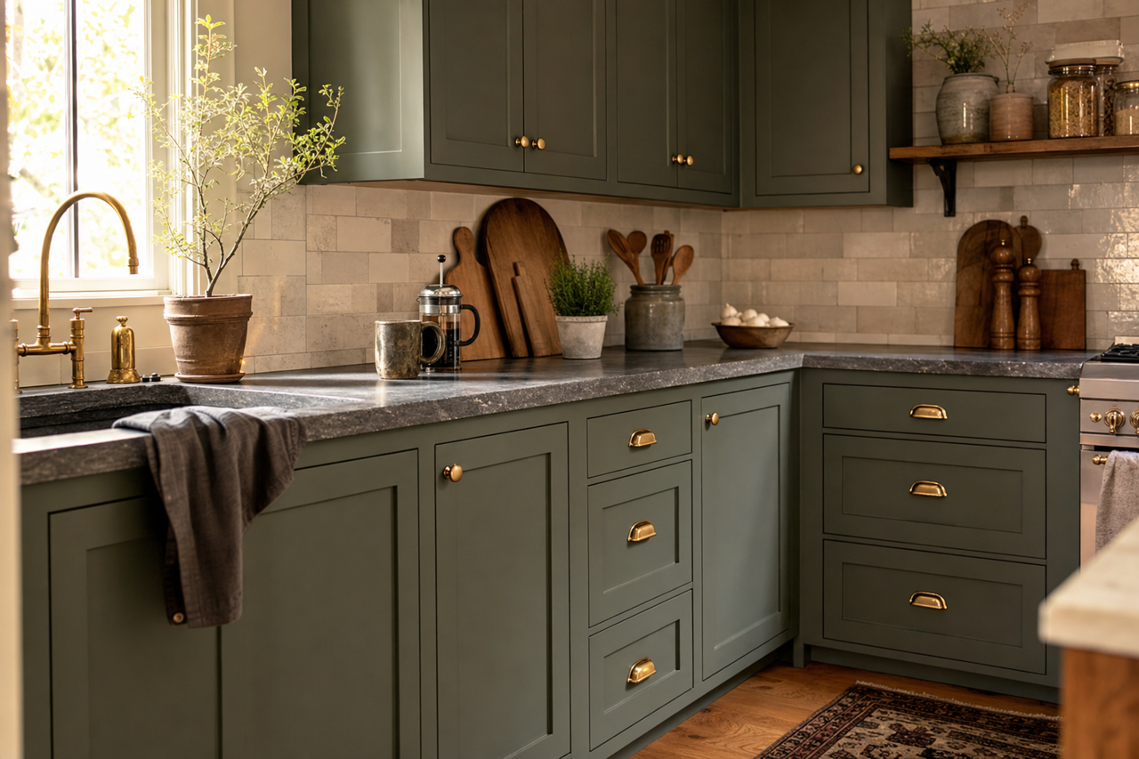 Holiday by Benjamin Moore on cabinets