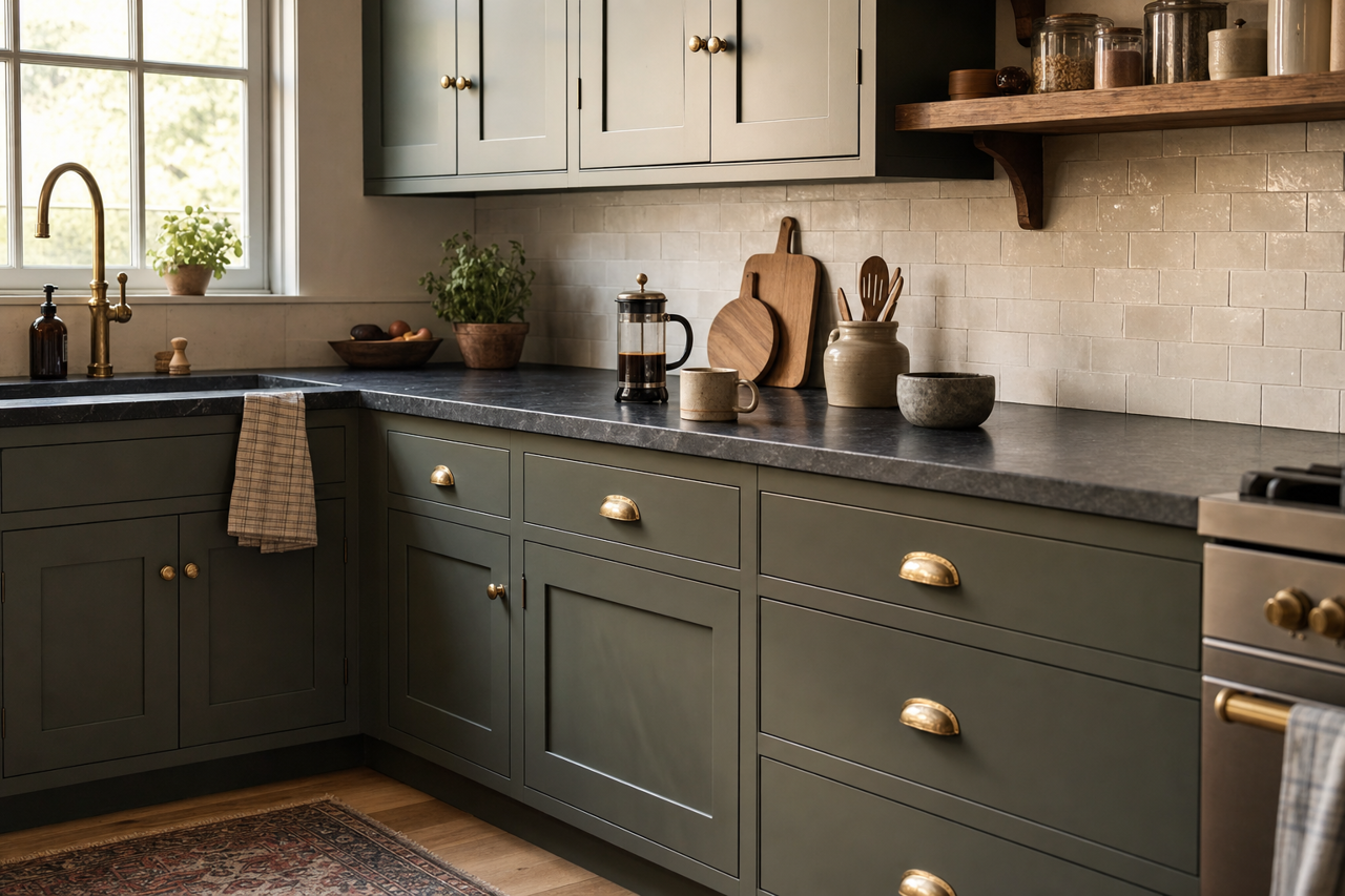 Dakota by Benjamin Moore on cabinets