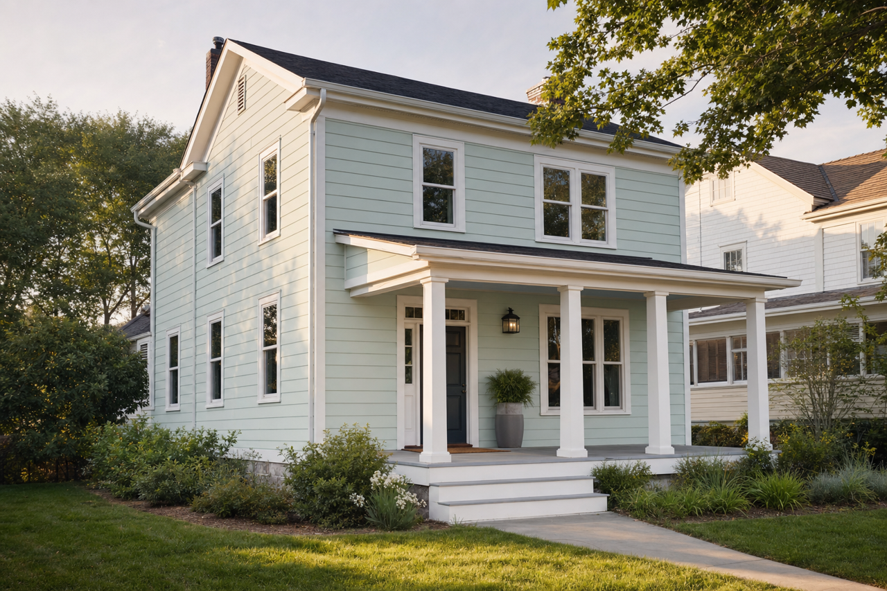 Serene Breeze by Benjamin Moore on exterior