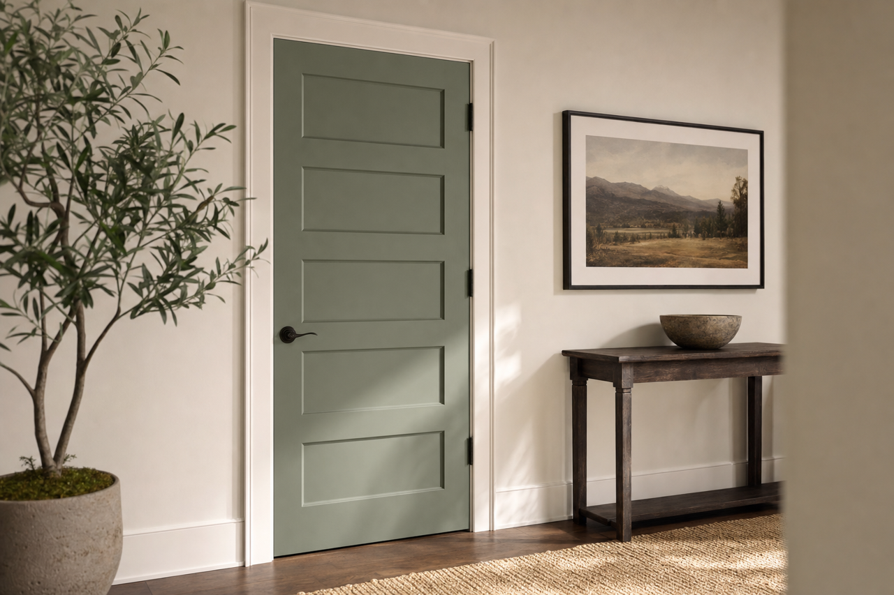 Cedar Path by Benjamin Moore on interior-doors