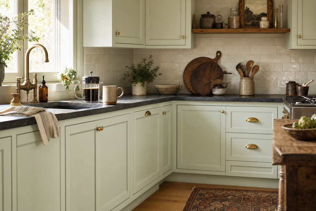 Icy by Benjamin Moore on cabinets
