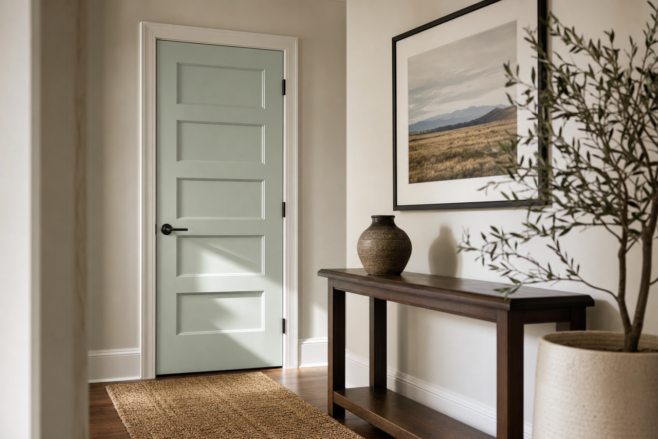 Sage by Benjamin Moore on interior-doors