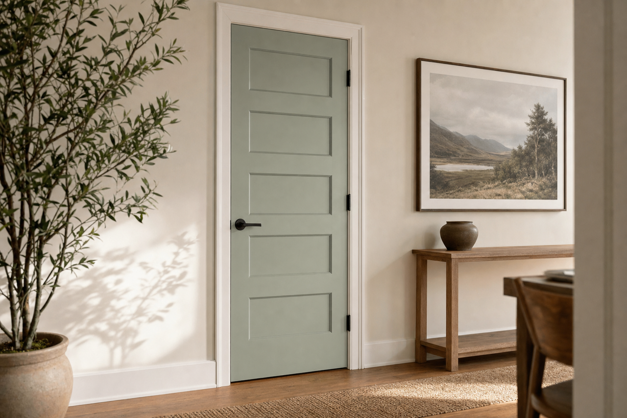 Herb by Benjamin Moore on interior-doors