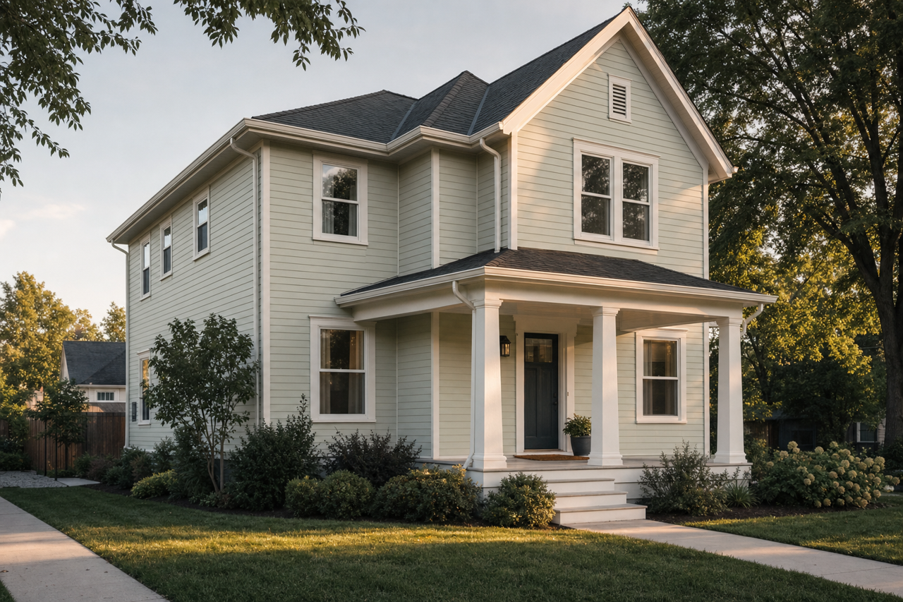 Thornton Sage by Benjamin Moore on exterior