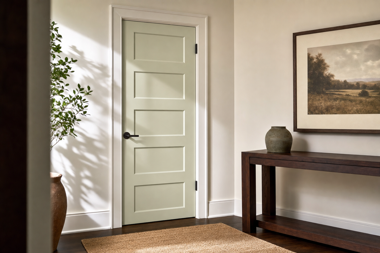 Thornton Sage by Benjamin Moore on interior-doors