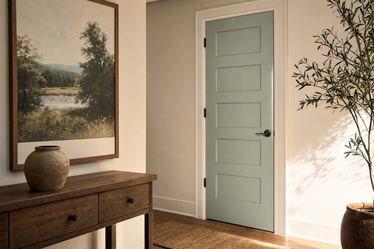 Garden Path by Benjamin Moore on interior-doors