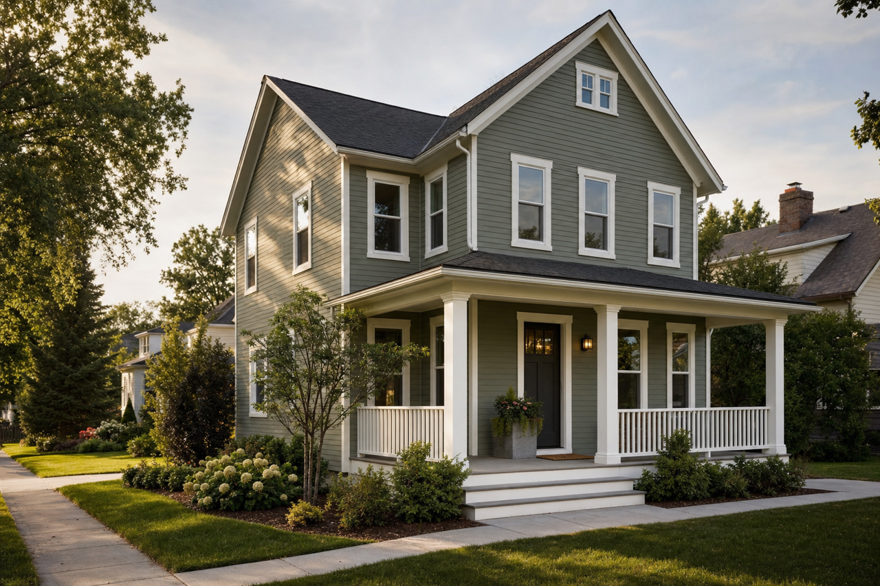 Cambridge Green by Benjamin Moore on exterior