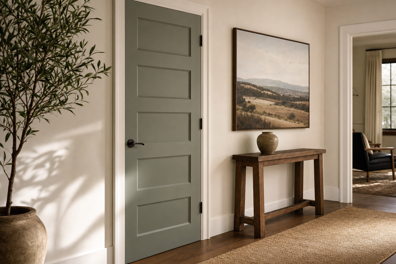 Cambridge Green by Benjamin Moore on interior-doors