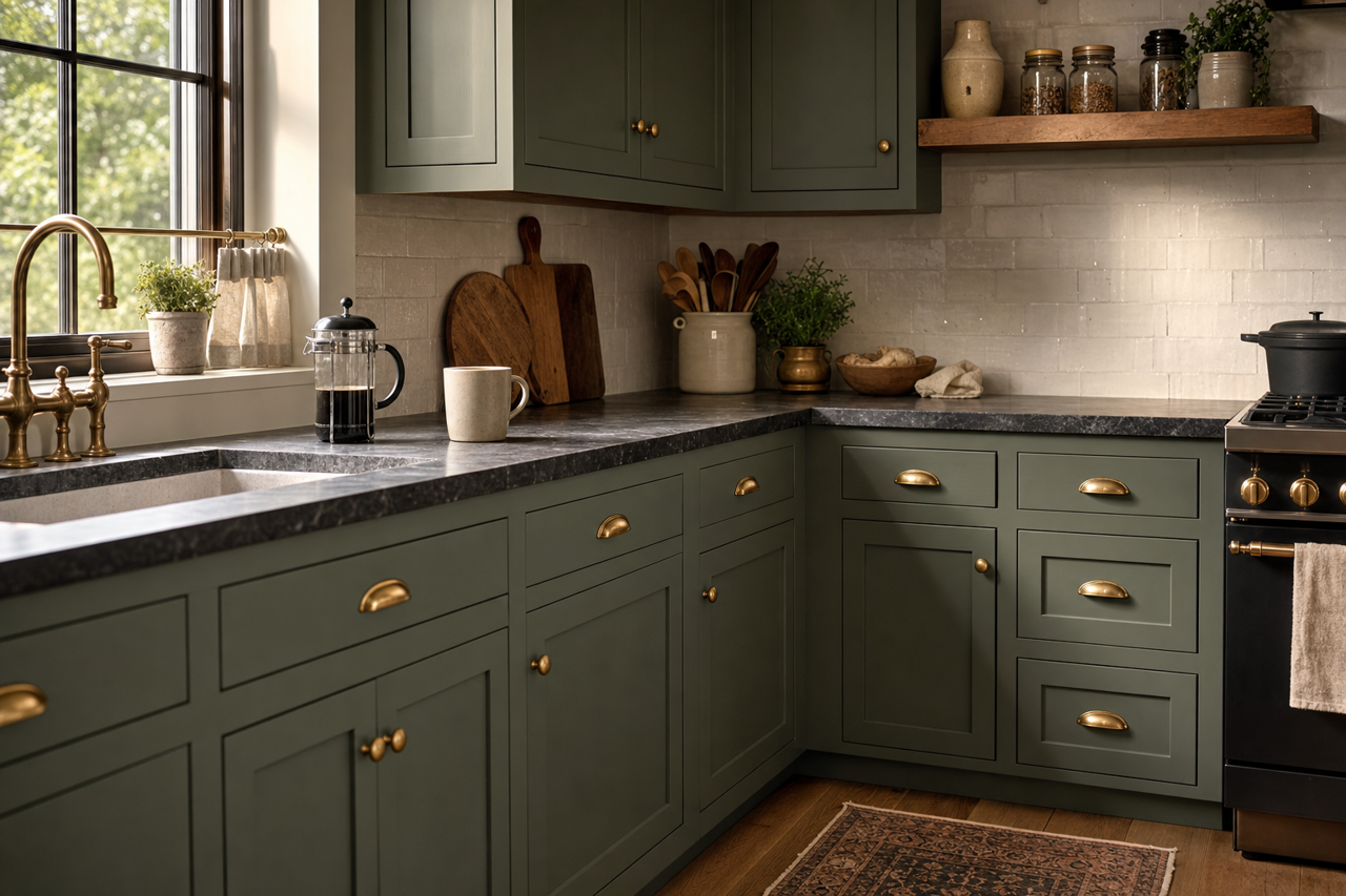 Backwoods by Benjamin Moore on cabinets