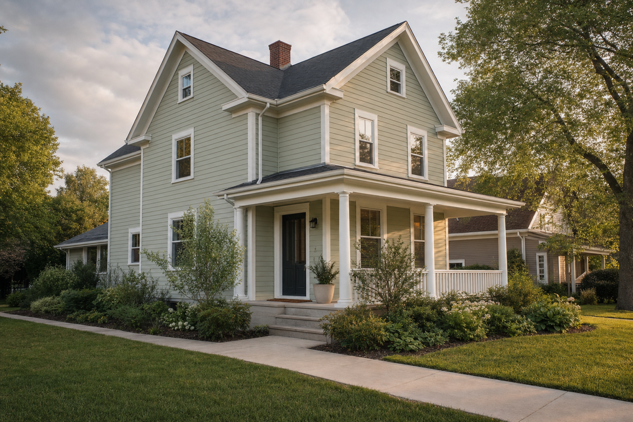 Aganthus Green by Benjamin Moore on exterior