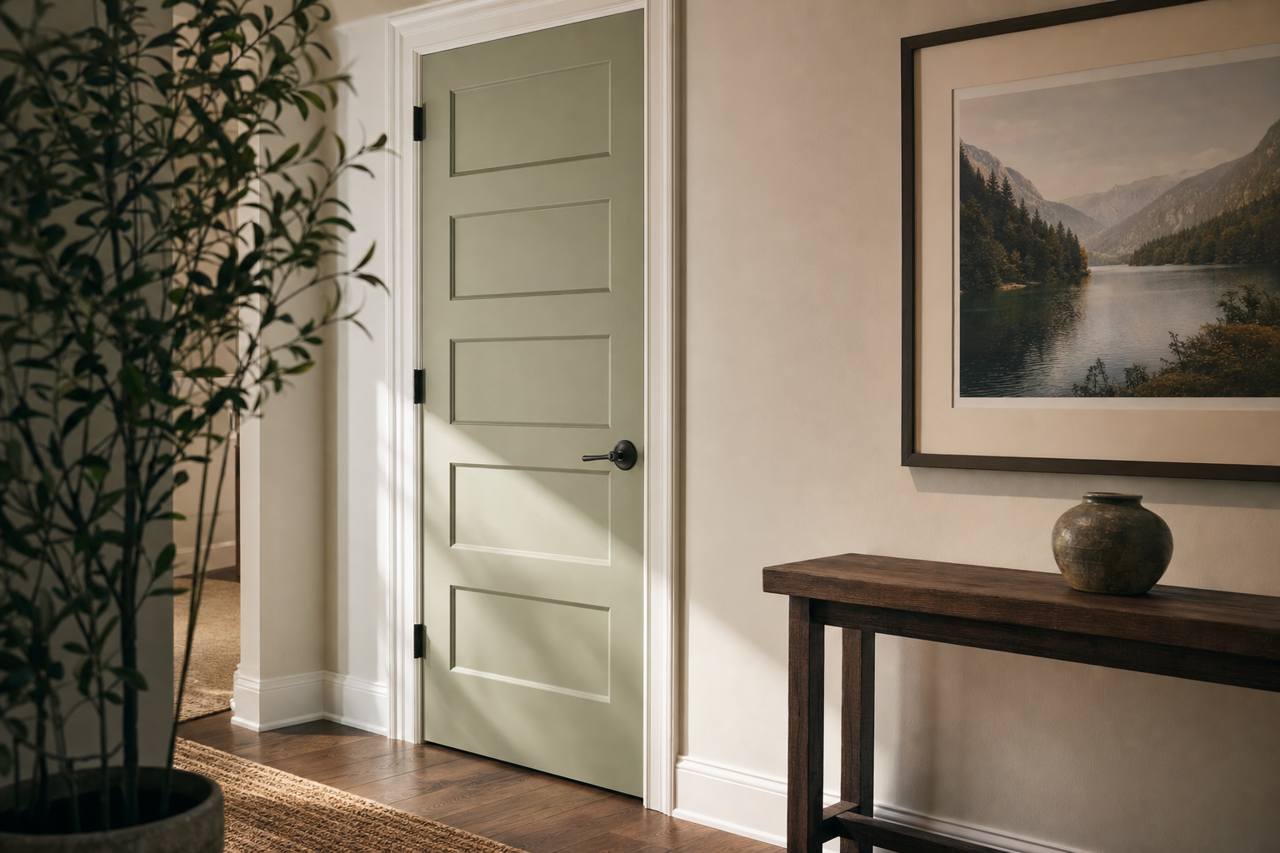 Mistletoe by Benjamin Moore on interior-doors