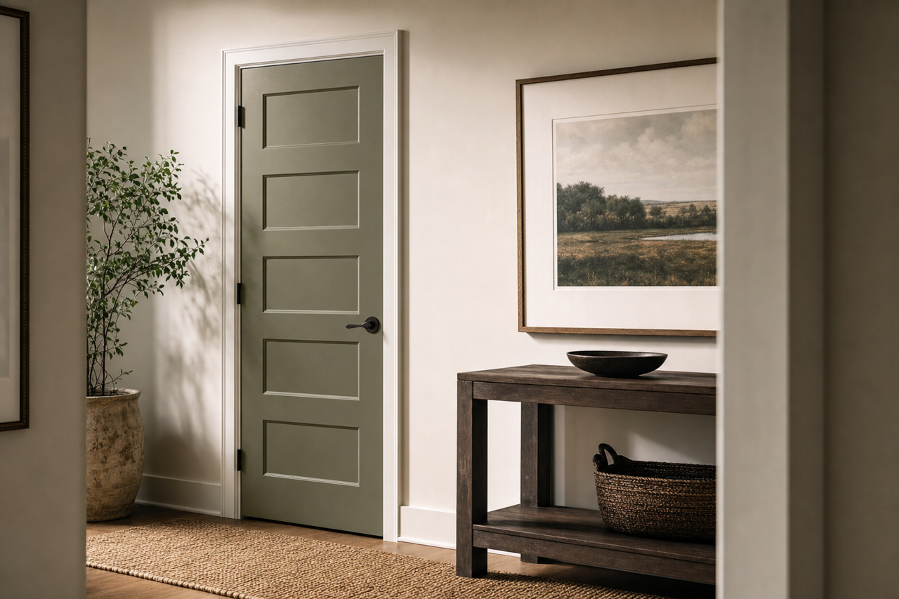Jade Romanesque by Benjamin Moore on interior-doors