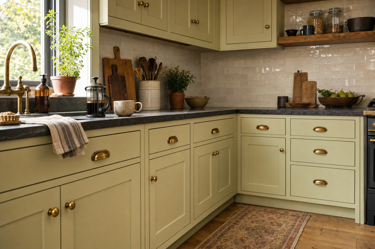 Sweet by Benjamin Moore on cabinets
